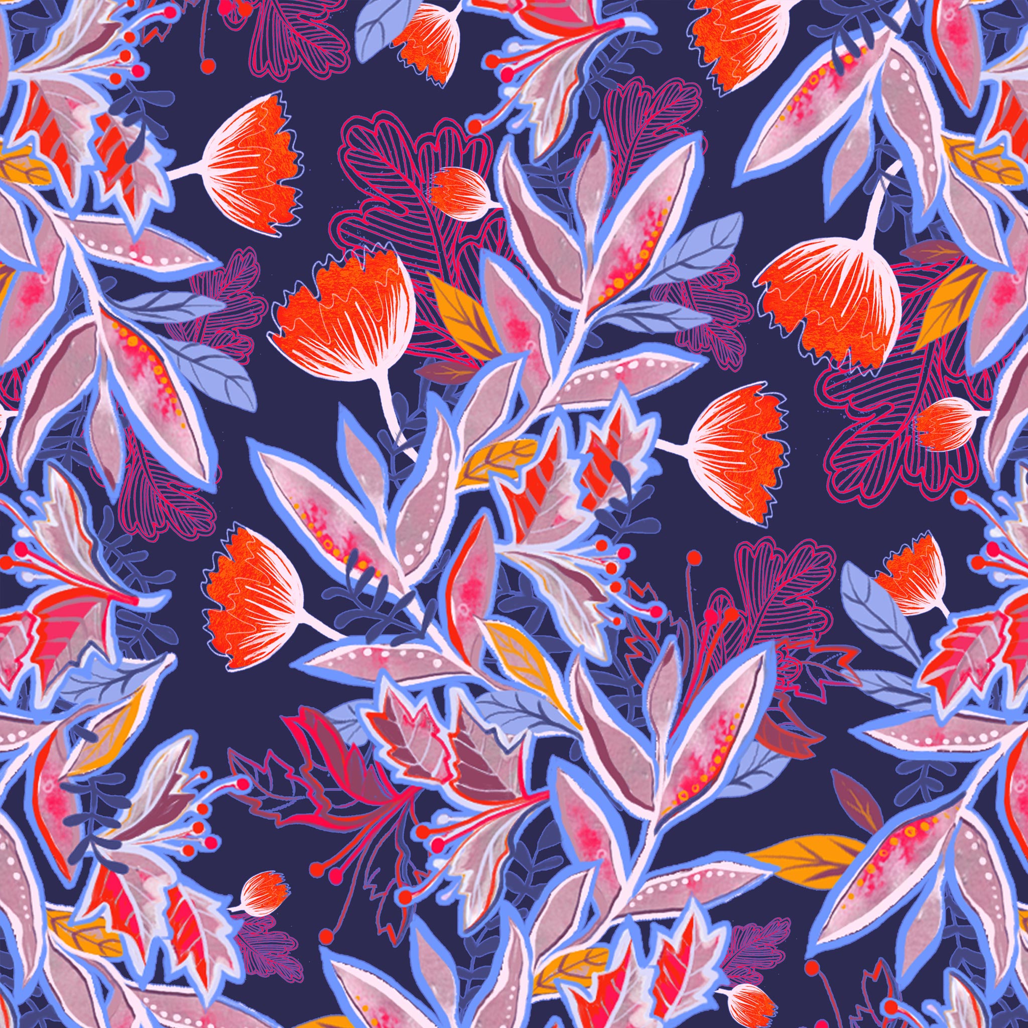 Gift Wrap - "Anemone Trellis"