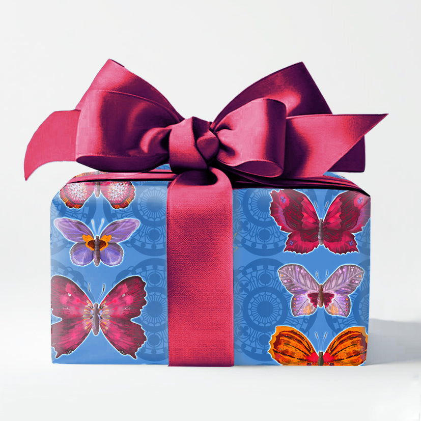 Gift Wrap - "Butterfly Blue"