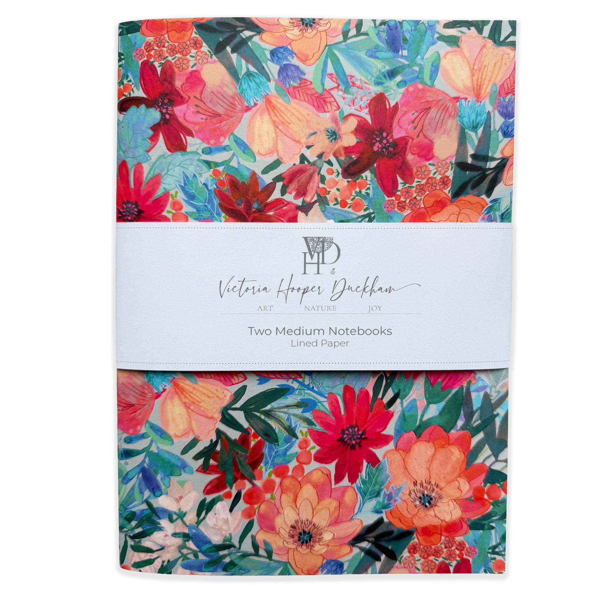 Medium Notebooks - "Camellia Bouquet" Two pack