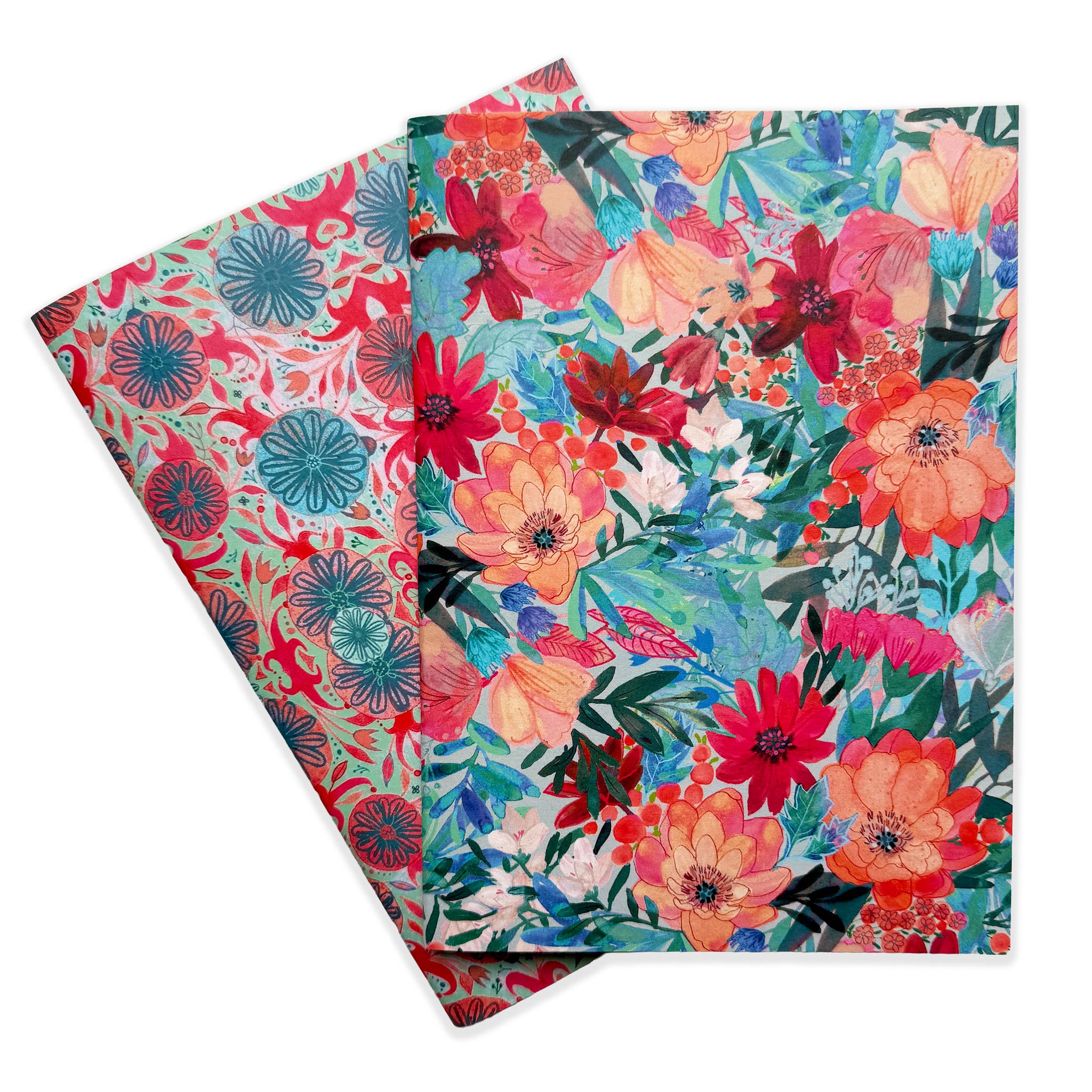 Medium Notebooks - "Camellia Bouquet" Two pack