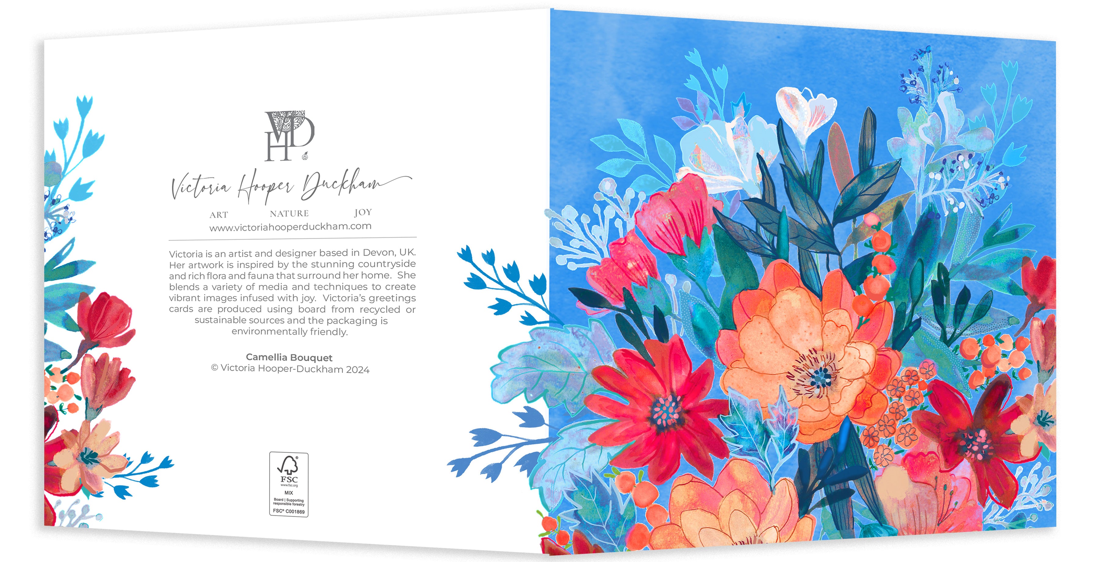 Greetings Card - "Camellia Bouquet"