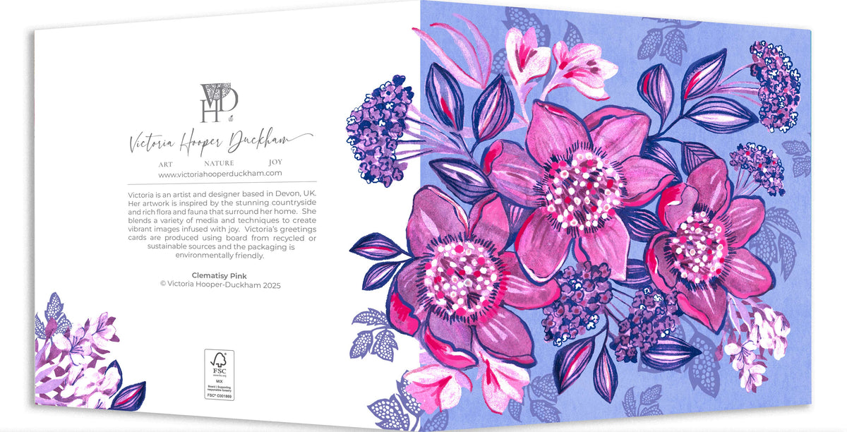 Greetings Card - "Clematisy"