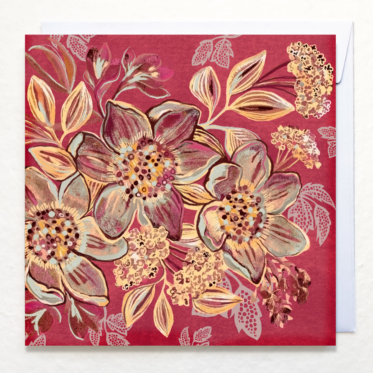 Greetings Card - "Clematisy Gold"