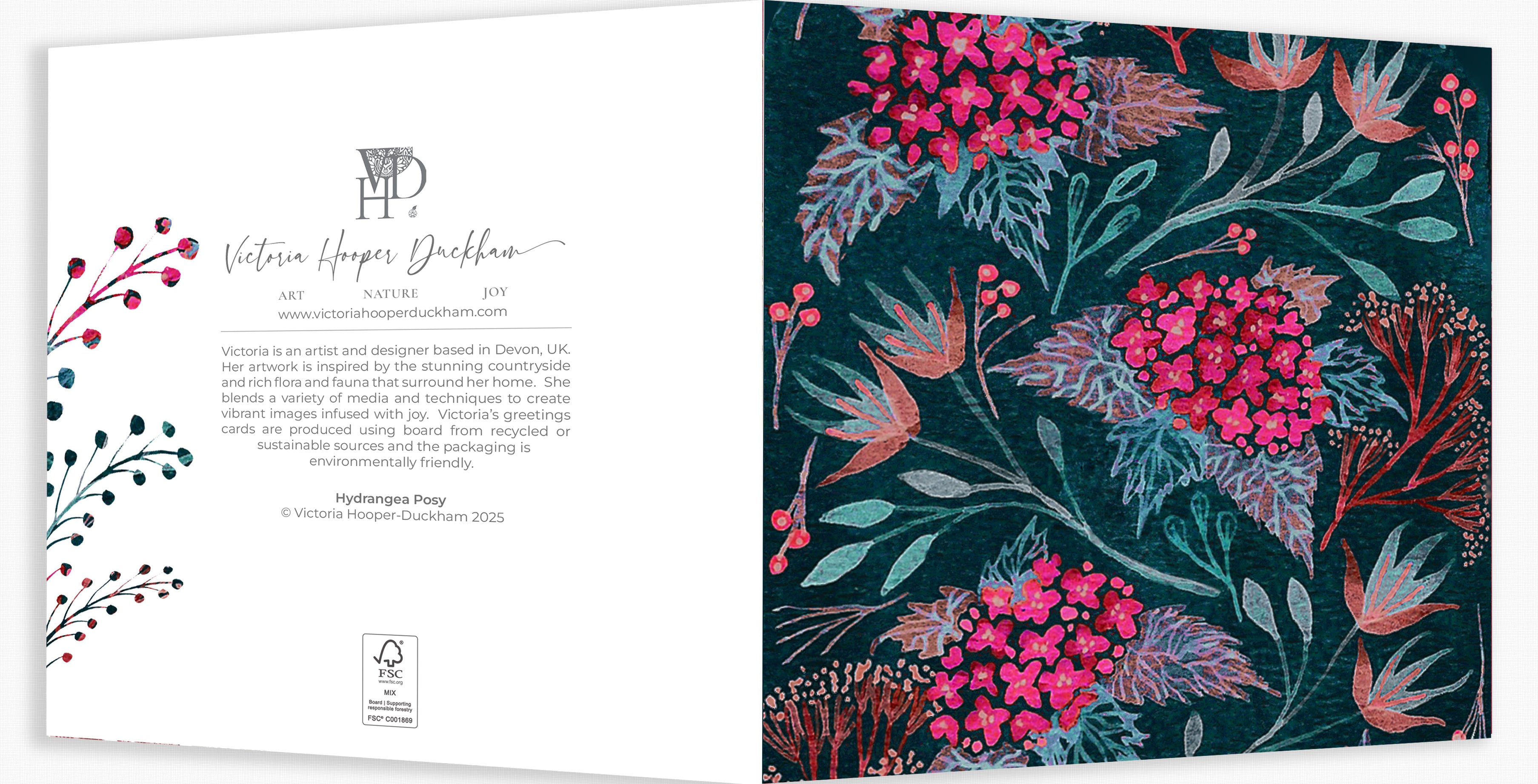 Greetings Card - "Hydrangea Posy"