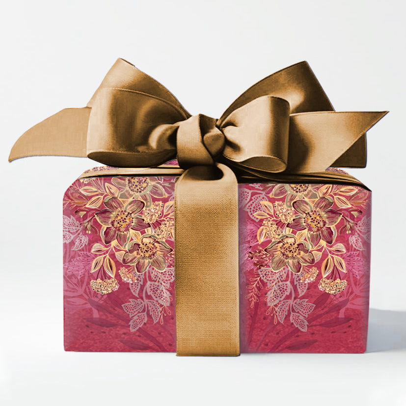 Gift Wrap - "Clematisy Gold"