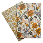 Medium Notebooks - "Gold Flowers" Two pack