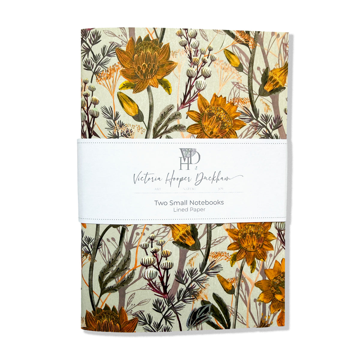 Small Notebooks - "Gold Lush Flowers" Two pack