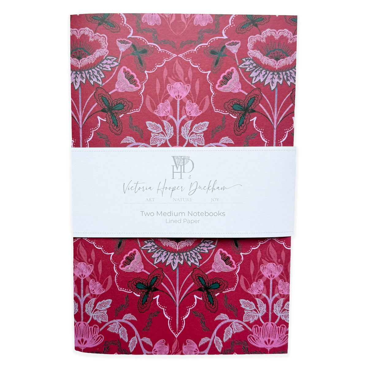 Medium Notebooks - "Lace Flowers" Two pack