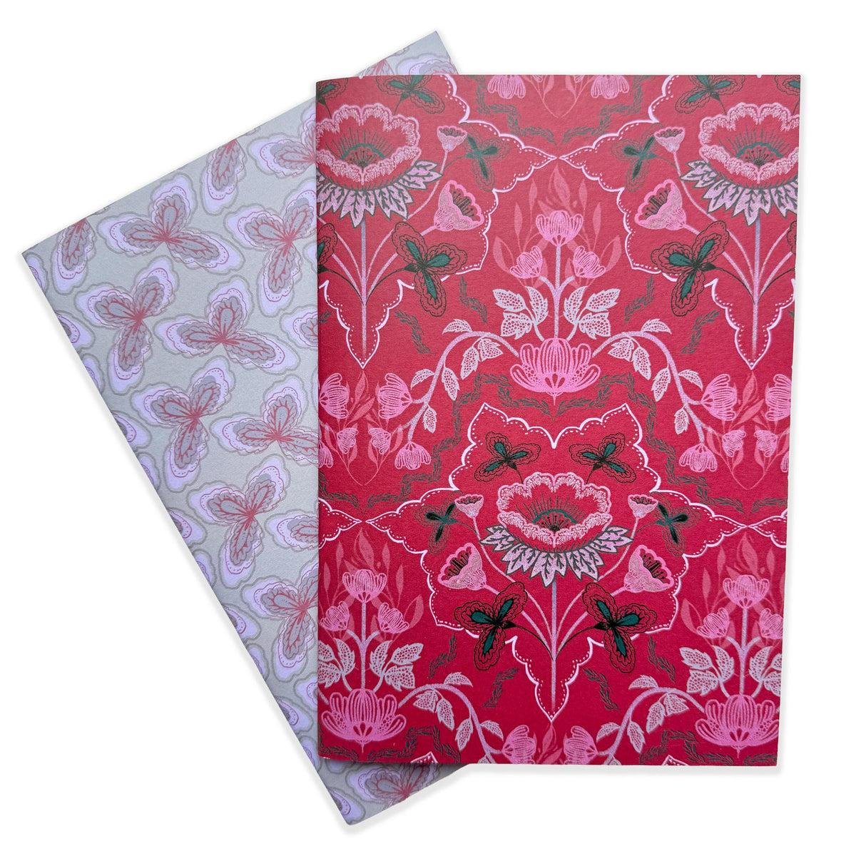 Medium Notebooks - "Lace Flowers" Two pack