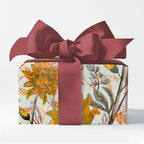 Golden Flowers Gift Wrap