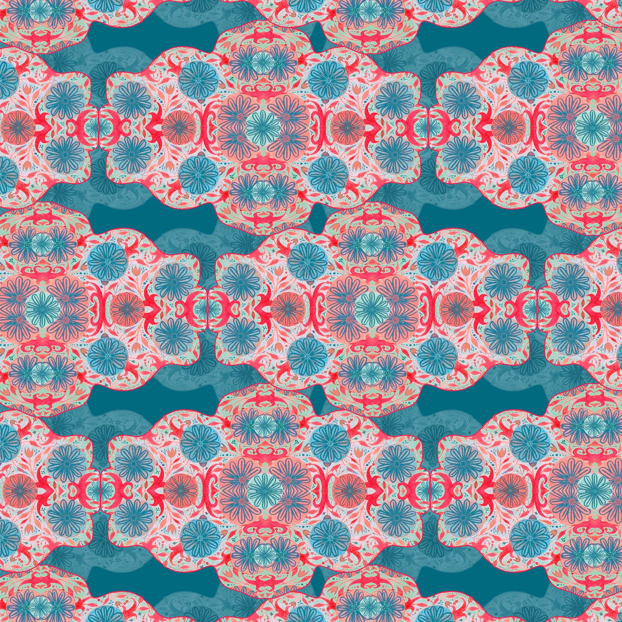 Gift Wrap - "Medallions Zig-Zag"