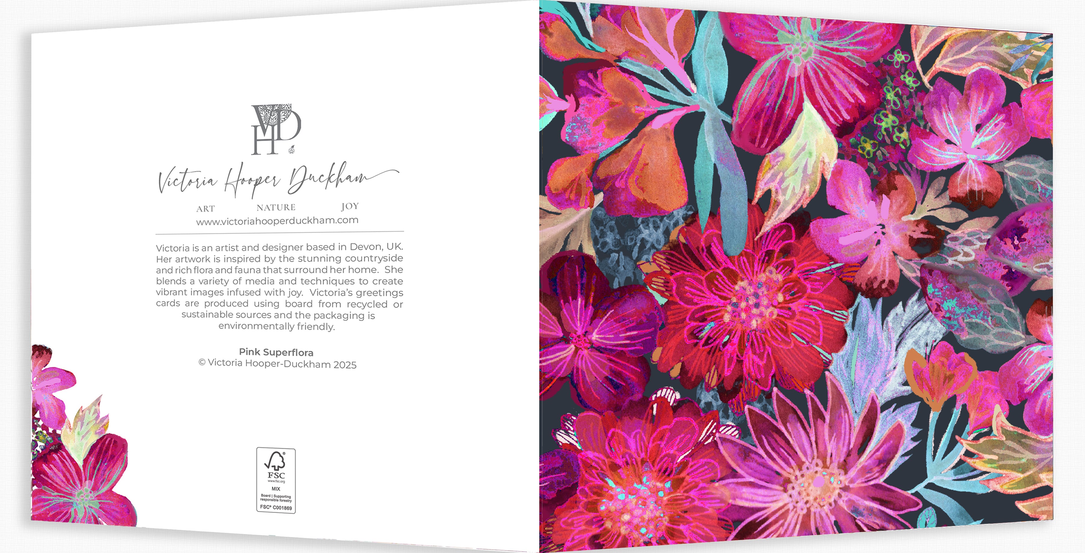 Greetings Card - "Pink Superflora"