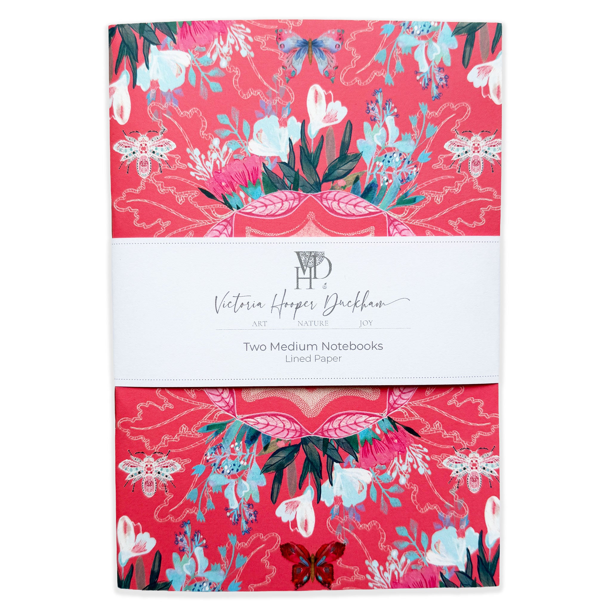 Medium Notebooks - "Vase, Butterfly, Bug" Two pack