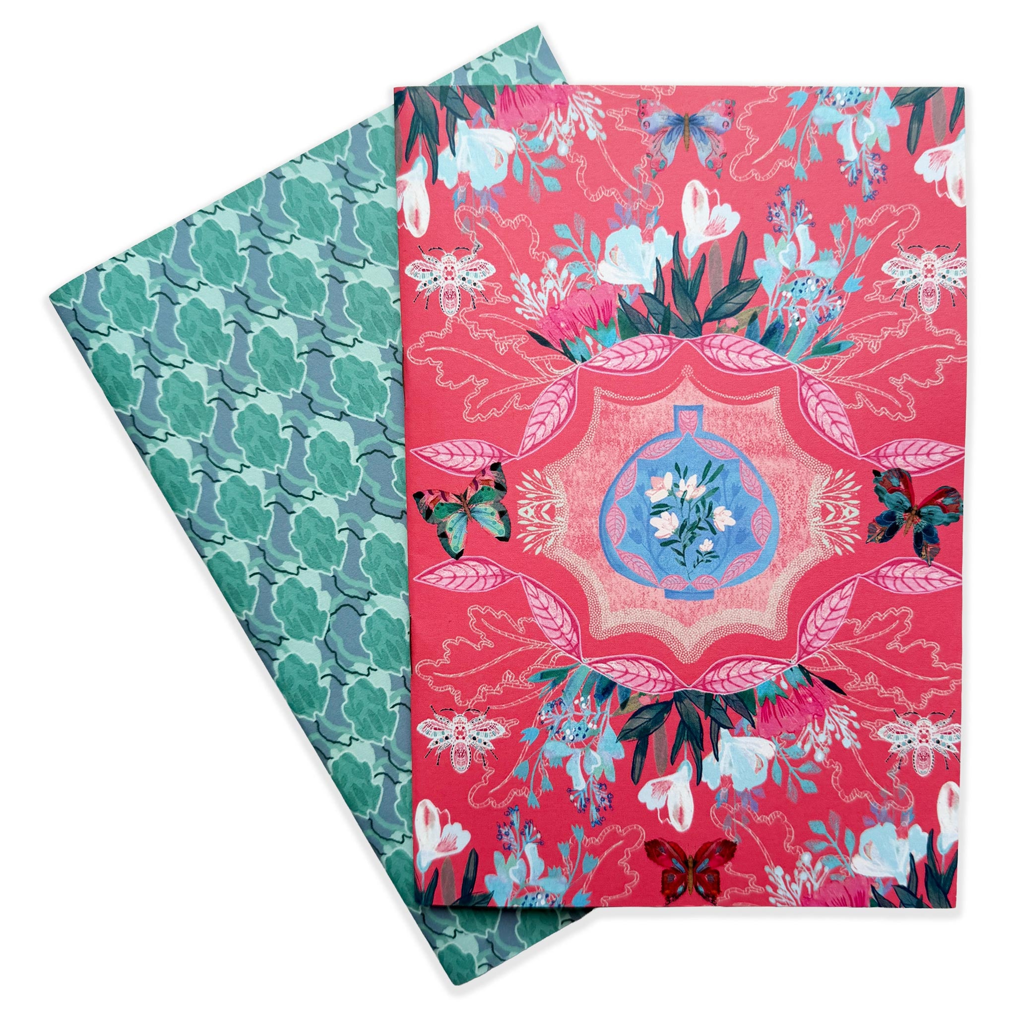 Medium Notebooks - "Vase, Butterfly, Bug" Two pack