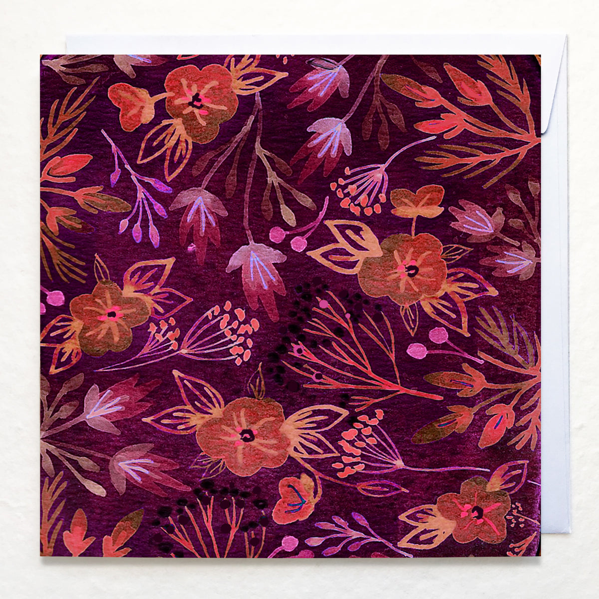 Greetings Card - "Cosy Autumn Flowers"